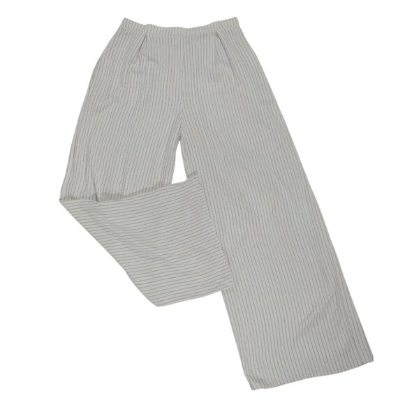 Vienna Sky Womens Striped Wide-Leg Pants XL Rayon/Linen Blend White/Black. - Picture 1 of 7